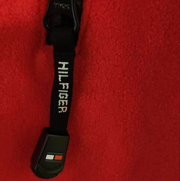 VINTAGE TOMMY HILFIGER Men's Long Sleeve Fleece Pullover Jacket Size L Red NWT - Picture 3 of 11